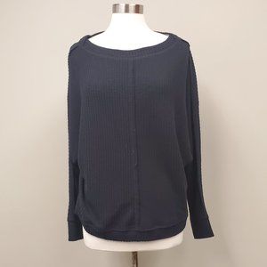 Caslon Dolman Sleeve Thermal Top Black Sz  L NWT